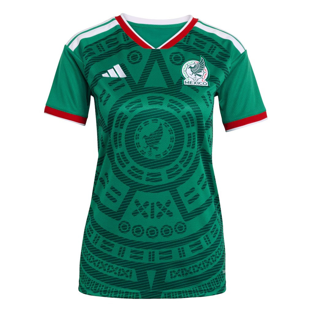 front view of womens adidas green mexico national team home replica jersey