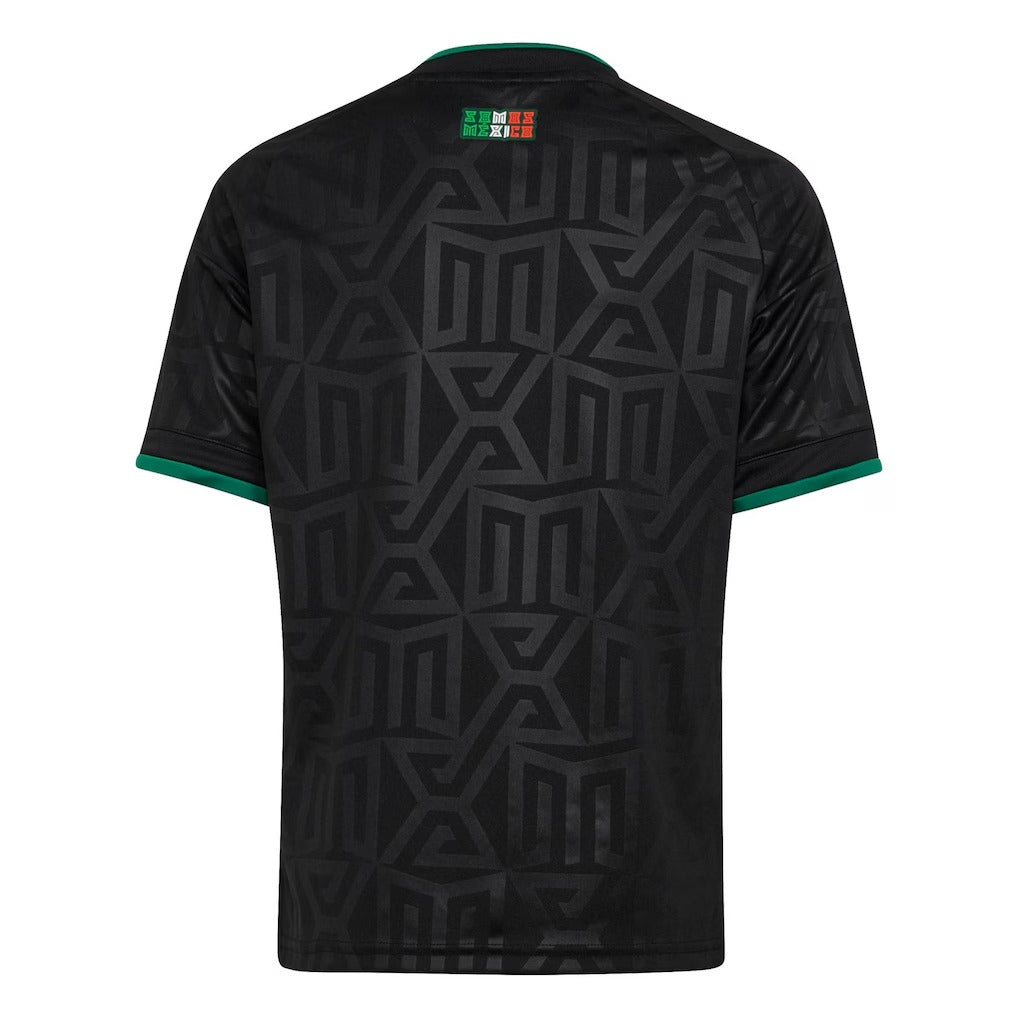 back view of Mexico national team 2026 third black soccer jersey for kids